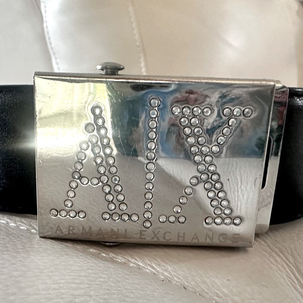 A|X Armani Exchange rhinestone Logo belt (Removable Buckle to swap strap).